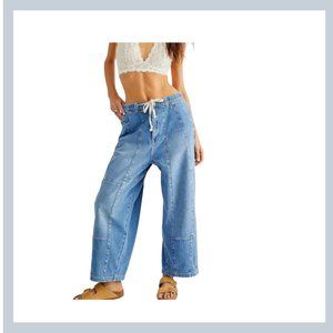 We the Three / Free People Cropped Slouchy Jean. Size Medium.